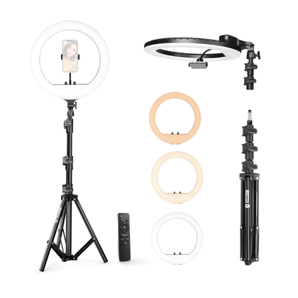 Digitek (DRL-18RT C6) Professional 46cm LED Ring Light with Remote & 158cm Light Stand, Runs on AC Power with No Shadow apertures, Ideal use for Makeup, Video Shoot, Fashion Photography & Many More