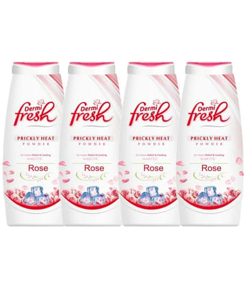 DERMIFRESH Prickly Heat Powder with Rose Fragrance for Amazing Cooling 150ml (Pack of 4)