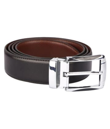 Runsi Black Faux Leather Formal Belt - 38