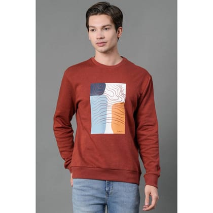 RedTape Men's Rust Graphic Print Sweatshirt