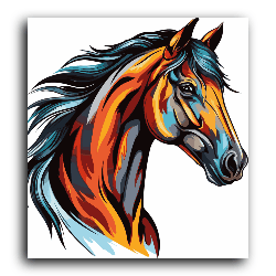 Horse Painting-Without Frame / 18x20 inch / 24 Palette