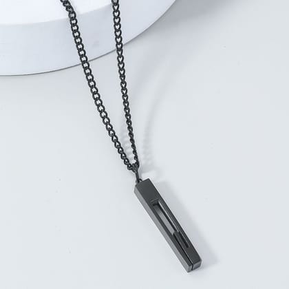 Classic Rectangle (Pendant + Chain)-BLACK