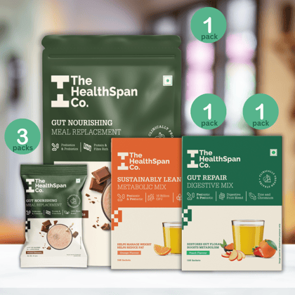 15 Days Weight Loss Kit - Meal Replacement Shake, Metabolism Booster & Gut Health Mix-15 servings