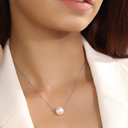 Sterling Silver Pearl Beaded Chain-925 Silver