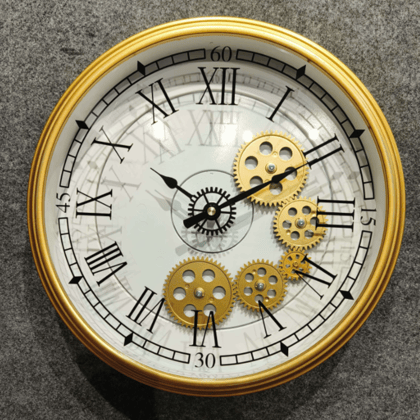Royal Metal Gear Mechanical Clock Style 25-Antique / Dia: 14 inch / Metal