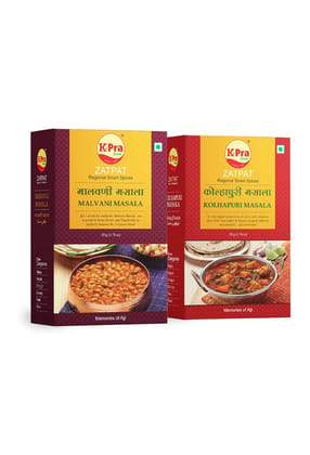 K-Pra Combo Pack Kolhapuri Masala & Malvani Masala Pack Of 2 Each Pack 50 gm -(100 gm)