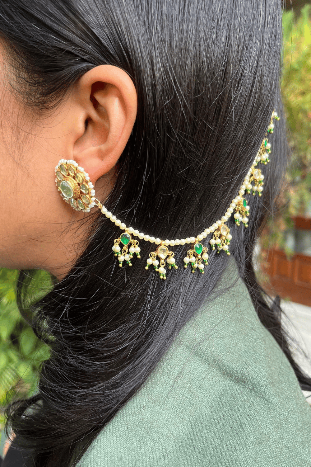 GREEN & WHITE JHALLAR KAANCHAIN PAIR