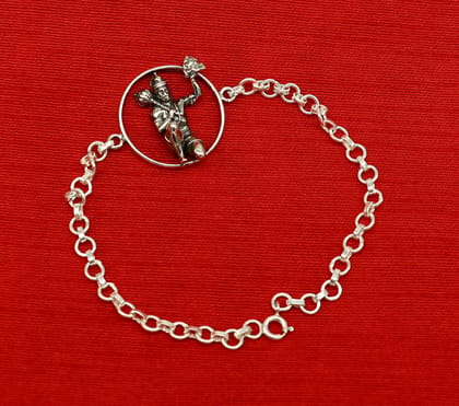 All sizes 925 sterling silver handmade Lord hanuman with mount design Rakhi Bracelet, amazing stylish gift for Rakshabandhan bracelet rk179-8.5 inches