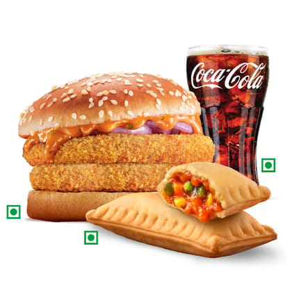 Crispy Veg Double Patty Burger + BK Veg Pizza Puff + Coke,