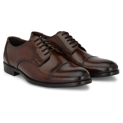 Formal Leather Laceup Shoes For Men-6 / Brown / Regular