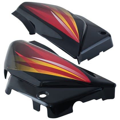 Side Panel / Side Cowl Set Fit For Hero Splendor Pro (Black Alloy Wheels) Black (Red Sticker)