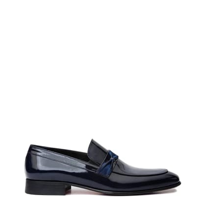 Black Patent Party Loafer for Men-8/42 / Blue / Rubber