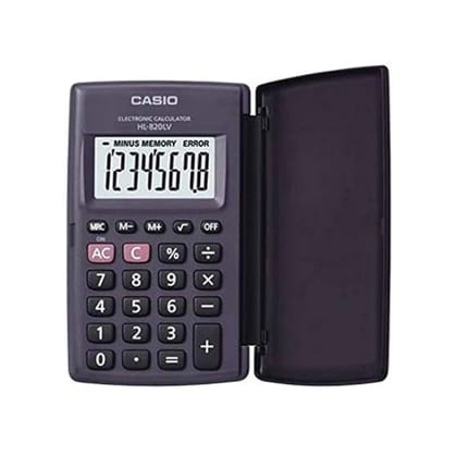 Casio HL820LV-BK Portable Calculator with Flip Cover