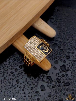 Exclusive Om Logo Design with Diamond Ring for Men RG - 013-24