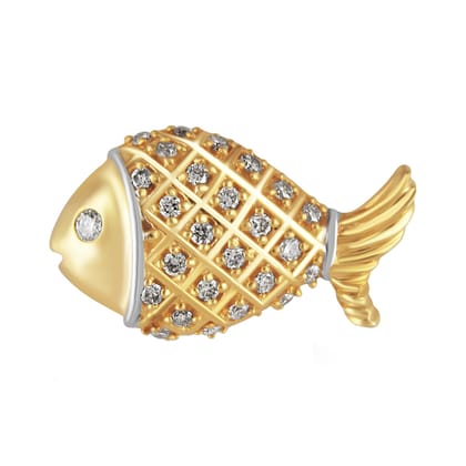 Senco Gold 18K Yellow Gold Lucky Ruhi Fish Diamond Pendant (Gold Weight -  1.35 g / 0.1 Ct / HI-SI)