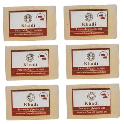 Khadi Herbal Pure Sandal Soap - 125gm (Pack of 6)