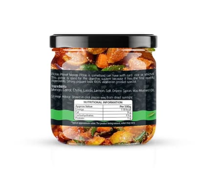 Pickle Planet Mix Pickle | Homemade Pickle | Authentic, Tangy & Delicious Taste | No Artificial Color and Flavors | Gluten Free | Mix Achar (250g)