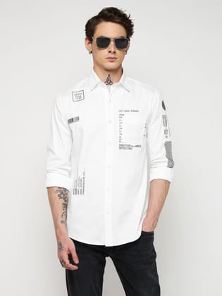 Front Graphic Stretch Shirt-S/36 / White