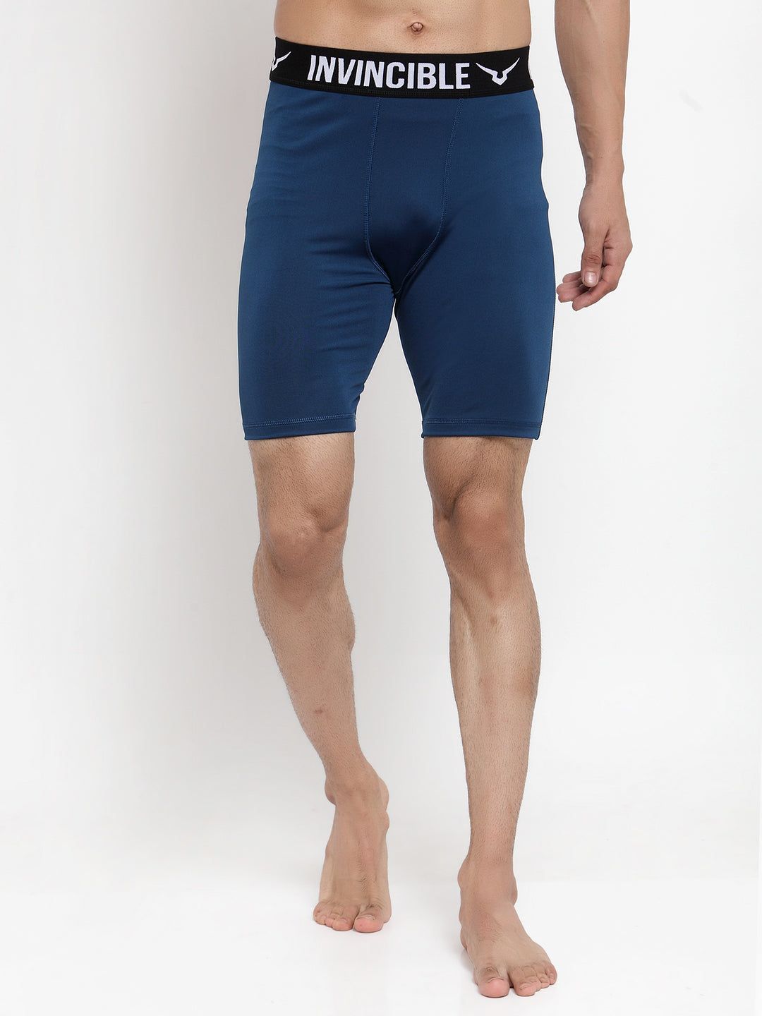 Invincible Men’s Pro Compress Performance Shorts-Teal / S