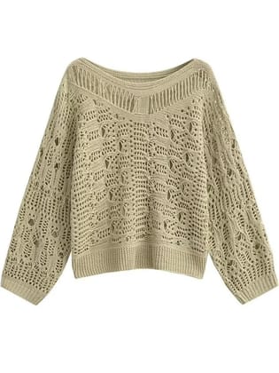 Hollow Out Knitted Sweater-ONE SIZE / PISTA