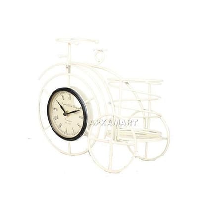 Table Clock - Cycle Design | Desk Clock Cum Showpiece | Watch For Shelf & Office tables - For Home, Living Room, Study Table, Desk, Office Decor & Gifts - 12 Inch