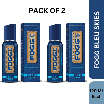 Fogg Bleu Skies Body Spray Deodorant (120 ML) - Pack of 2