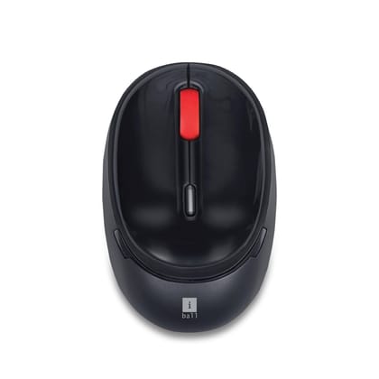 iball Cute Wireless Optical Mouse with Cute & Shiny Design, 2.4GHz Wireless- Black