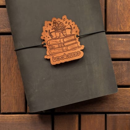 Leather Charm - Book Nerd-Tan