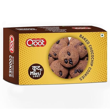 Qoot Choco Chip Cookies, 200 gm Mono Carton