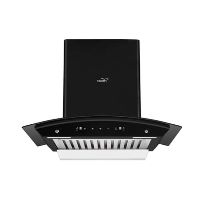 A10 BL180 Kitchen Chimney with 1300m /hr Suction, Intelligent Auto Clean, Curved Glass, Baffle Filter, Motion Sensor Controls, Oil Collector Tray, LED Light (Black)