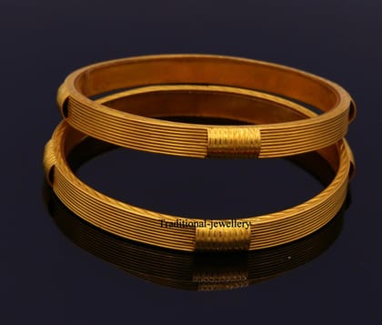 Vintage antique style handmade 22kt yellow gold bangle bracelet women's wedding anniversary jewelry