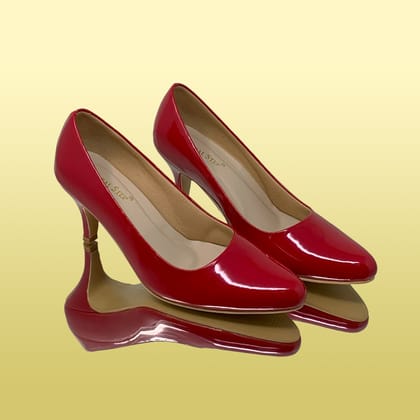 Classic Red Patent Leather Heels-Red / 36