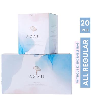 Azah Rash-Free Sanitary Pads for women | Organic Cotton Pads | Regular Size: Box of 20 Pads - with Disposable bags