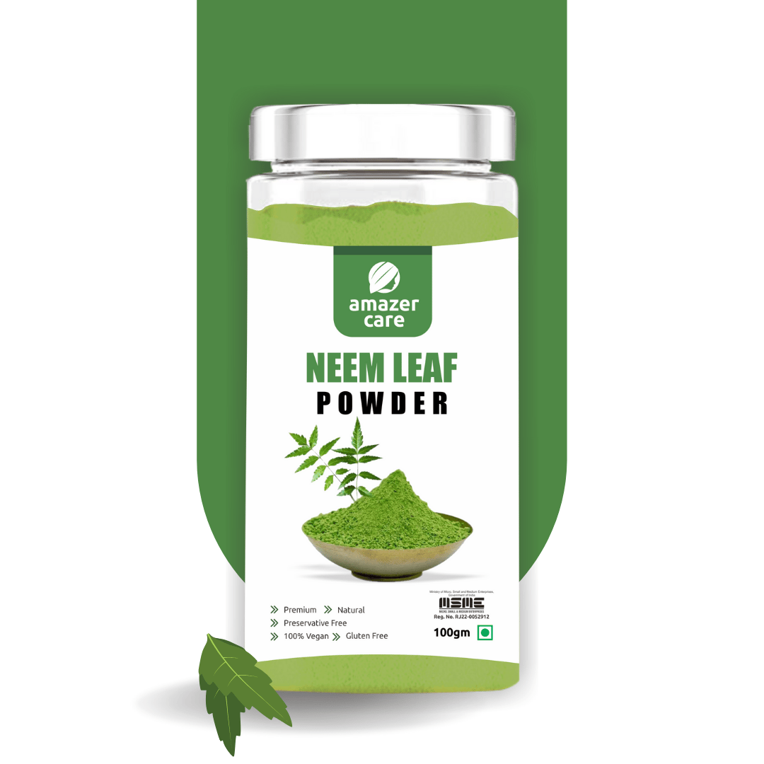 AmazerCare Neem Leaf Powder - Ayurvedic Superfood for eating/Drink/Skin, Hair, and Digestive Health | Herbal Detox-100gm