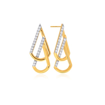 Senco Gold Trendy Fashion Cone Diamond Studs