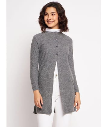 Clapton Woollen Grey Buttoned Cardigans - Single - None