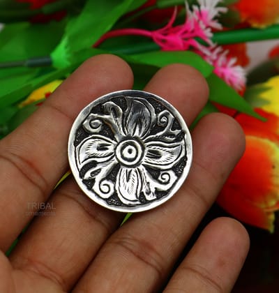 Traditional indian wedding style 925 sterling silver chitai work adjustable ring band, best brides gifting jewelry  sr304