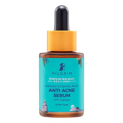 Pilgrim Salicylic & Glycolic Acid Anti-Acne Serum, 30ml | 1% Salicylic Acid Complex + 3% Glycolic Acid Complex To Fight Acne