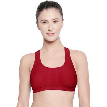 Bodycare Women Cotton Spandex Full Coverage Non Padded Sports Bra Bra E1612-MH