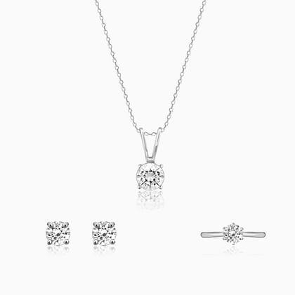 Silver Valentine Zircon Classic Set