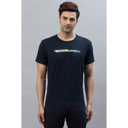 Red Tape Men Navy Round Neck Activewear T-Shirt