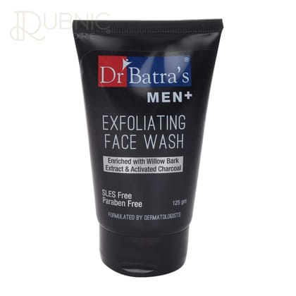 Dr. Batra’s Men Exfoliating Face Wash - Deep Cleanse, Glowing Skin with Willow Black Extract & Activated Charcoal