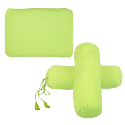 SHADOW LIME SET MUSTARD PILLOW + BOLSTERS-PILLOW SET MUSTARD PILLOW + BOLSTERS (WITH INSERTS)