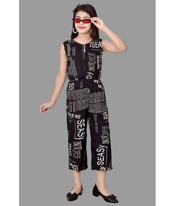 Cherry Tree - Black Crepe Girls Jumpsuit ( Pack of 1 ) - None