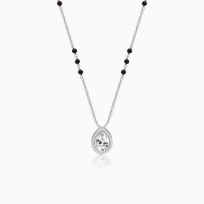 Silver Tear Drop Mangalsutra Necklace