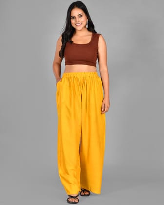 SENORITA  Summer perfect heavy quality flair palazo  - mustard - S