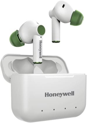 Honeywell Moxie V1000 Truly Wireless Earbuds, Bluetooth, 2hrs of Music with 10min Charge - Grey