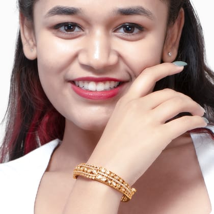 Golden Floral Kada Bracelet