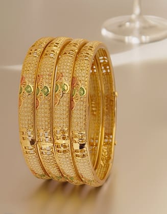 Jewels Kafe Gold Plated Bangle Set (Pack of 4)-2.4