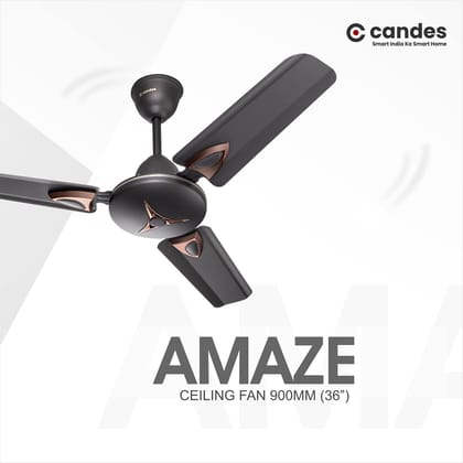 Candes Amaze 900mm 36 inch High Speed Anti-dust Decorative 5 Star Rated Ceiling Fan 440 RPM with 2 Years Warranty Pack of 1 Coffee Brown-Candes Amaze 900mm /36 inch High Speed Anti-dust Decorativ